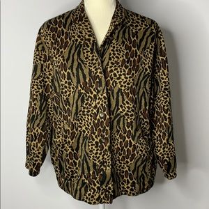 Tan Jay Leopard Animal Print Jacket 51PE